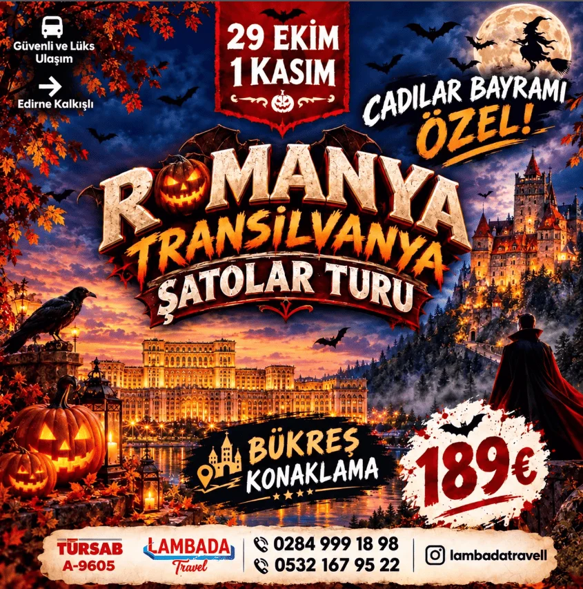 Romanya • Transilvanya Şatolar Turu 29 Ekim–1 Kasım 2026 2 Gece Konaklamalı